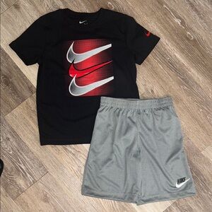 NEW Nike Black Tee and Gray Shorts Set